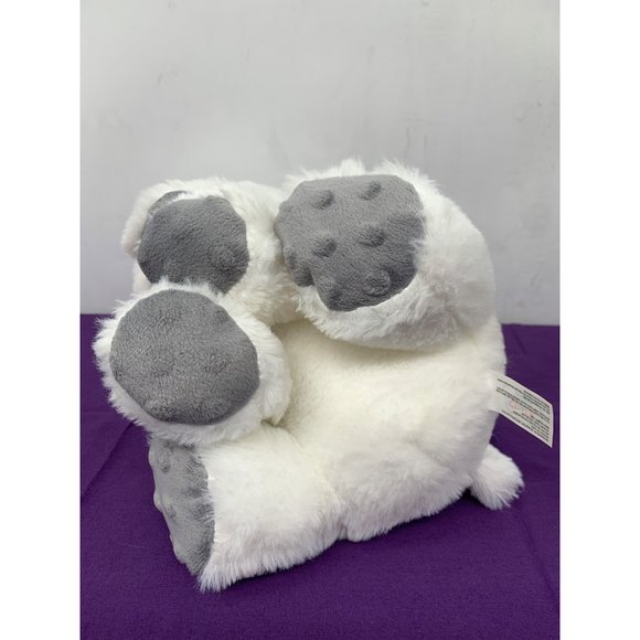 Spark Create Imagine White Bunny Rattle with Gray Minkie Feet Ears Embroidered E - Picture 6 of 8
